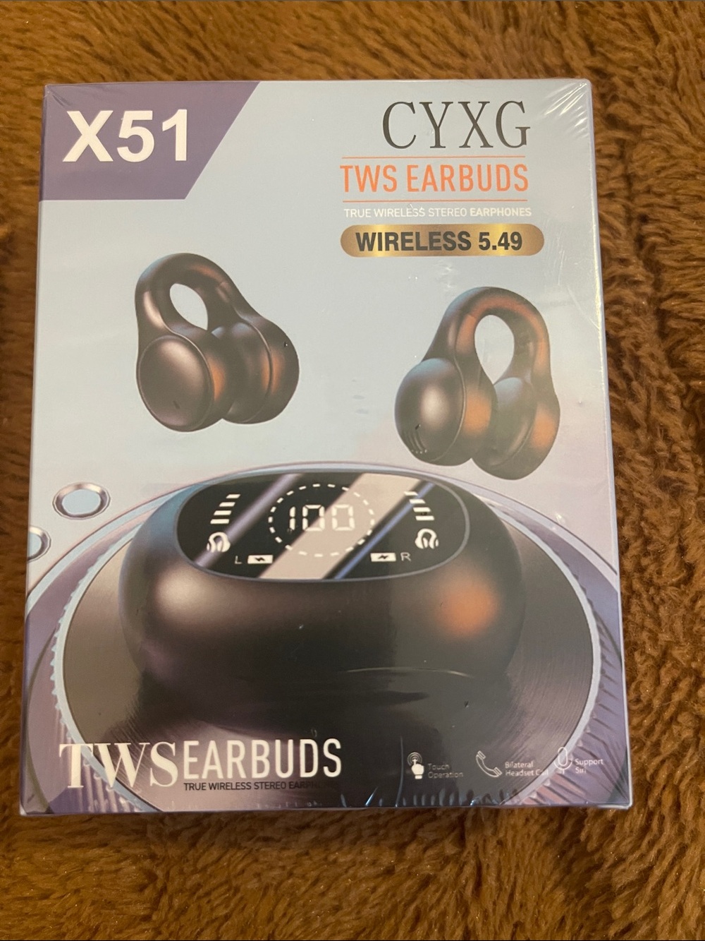 X51 CYXG Black TWS Wireless Earbuds. NEW